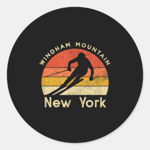 Vintage Ski Windham Mountain New York Mountain Classic Round Sticker