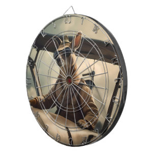 "Vintage Skies: The Kangaroo Pilot in Old Plane Dartboard