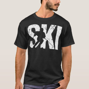 Vintage skiing funny gift winter sports skis  T-Shirt