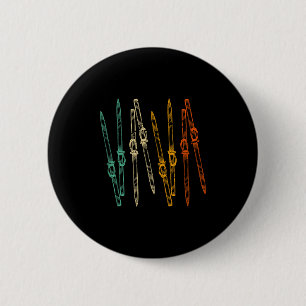 Vintage skiing retro ski 6 cm round badge
