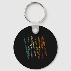 Vintage skiing retro ski key ring