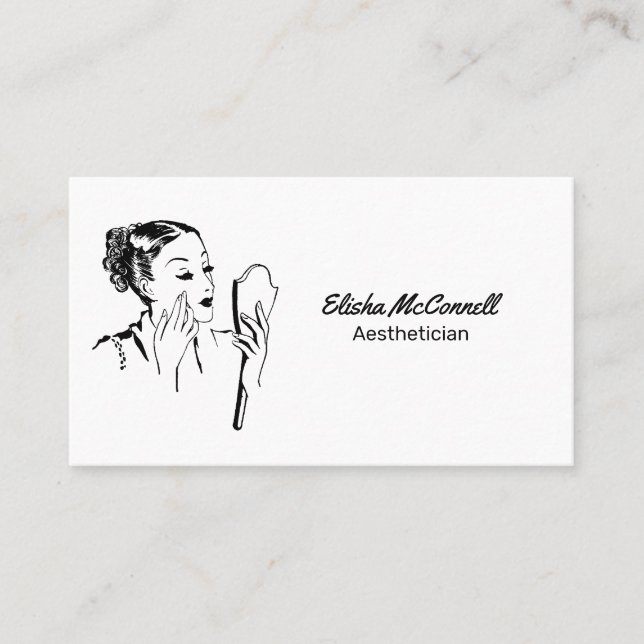 Vintage Skincare Aesthetician Business Card (Front)
