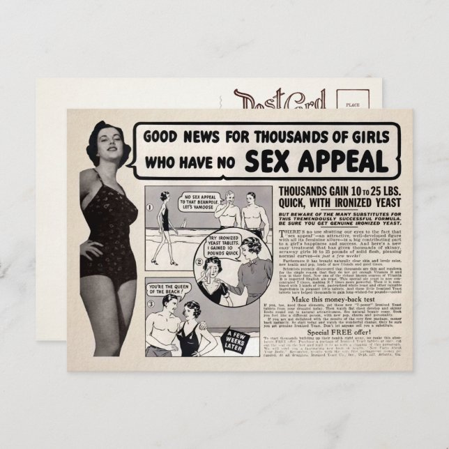 Vintage Skinny Girl Comic Advertisement Postcard  (Front/Back)