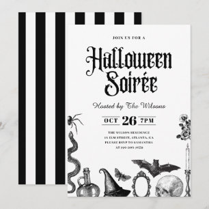 Vintage Skull Adult Halloween Soirée Invitation
