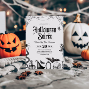 Vintage Skull Adult Halloween Soirée Invitation