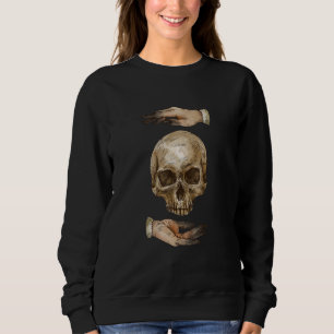 Vintage Skull Aesthetic Hands Skull Gothic Design Sweatshirt