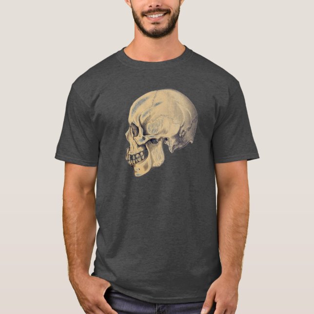Vintage Skull Anatomy Illustration T-Shirt (Front)