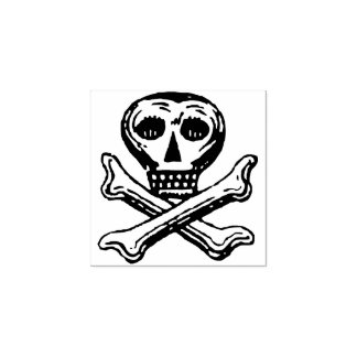 Vintage Skull and Crossbones Rubber Stamp