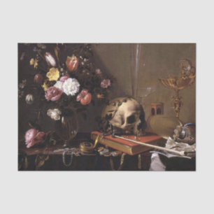 Vintage Skull and Roses Decoupage  Tissue Paper