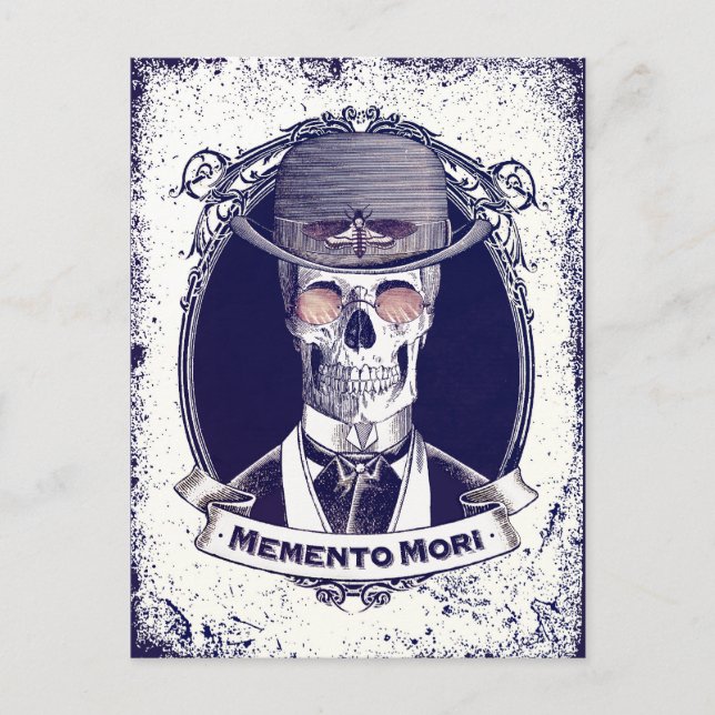 Vintage Skull Art Memento Mori postcard (Front)