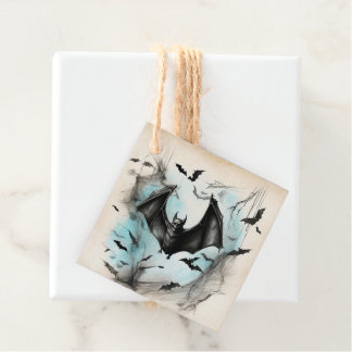 Vintage Skull Bat Favour Tags