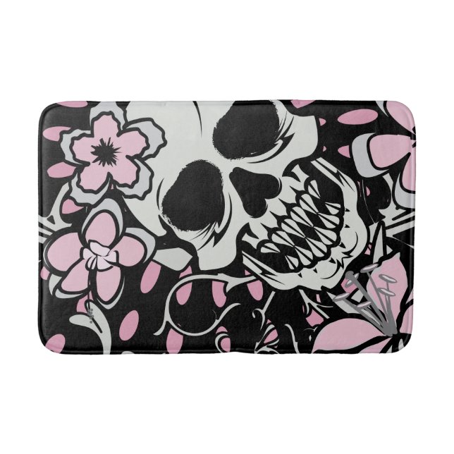 Vintage Skull Bath Mat (Front)
