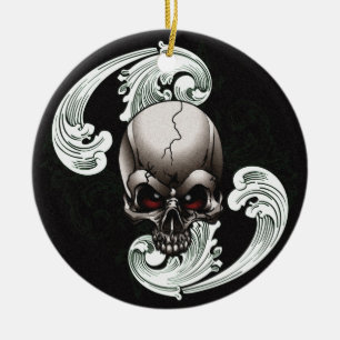 Vintage Skull Ceramic Tree Decoration