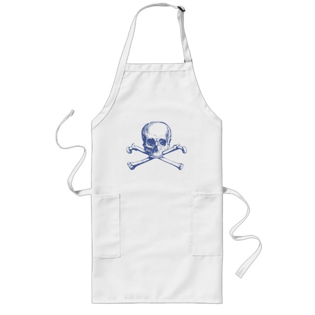 Vintage Skull & Crossbones Long Apron (Front)