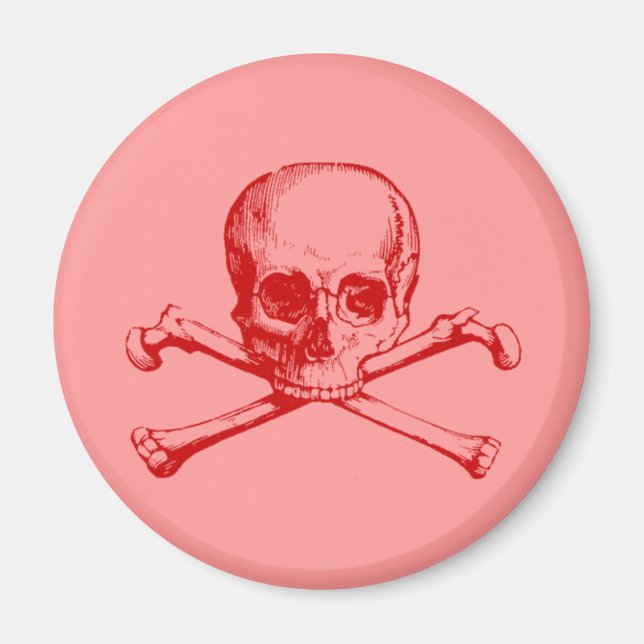 Vintage Skull & Crossbones Magnet (Front)