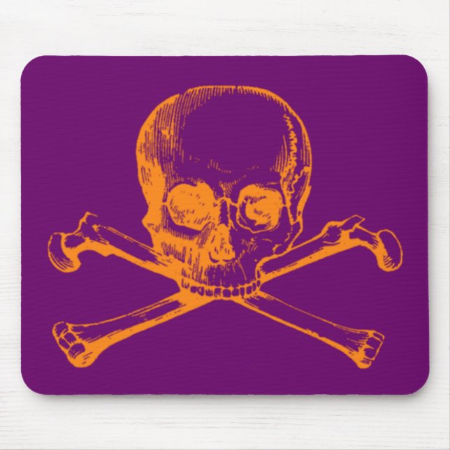Vintage Skull & Crossbones Mouse Pad (Front)