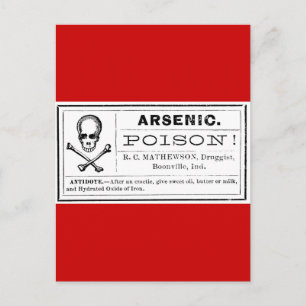 Vintage Skull Crossed Bones Arsenic Poison Label Postcard