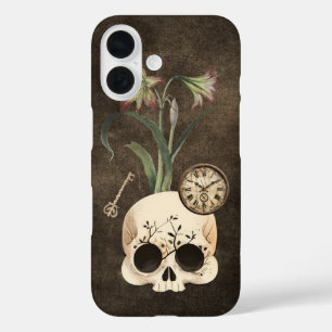 Vintage Skull Gothic Floral iPhone 16 Case