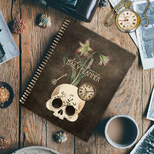 Vintage Skull Gothic Floral Personalized  Planner