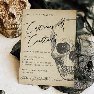 Vintage Skull Halloween Party Invitation
