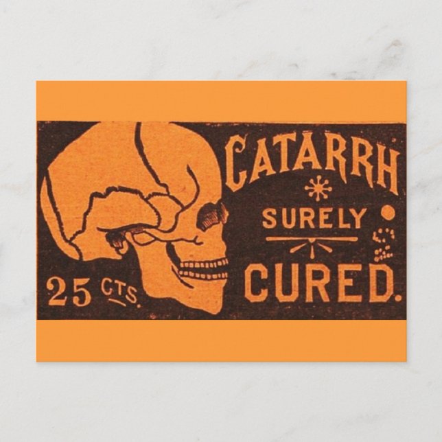 Vintage Skull Medicine Advertisement Postcard (Front)