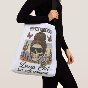 Vintage Skull Peace Sign Desert Art Crossbody Bag