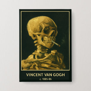 Vintage Skull Smoking – Unique Van Gogh Inspired