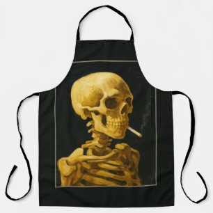 Vintage Skull Smoking – Unique Van Gogh Inspired  Apron
