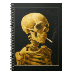 Vintage Skull Smoking – Unique Van Gogh Inspired  Notebook