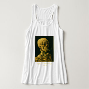 Vintage Skull Smoking – Unique Van Gogh Inspired Singlet