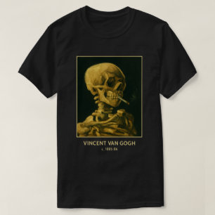 Vintage Skull Smoking – Unique Van Gogh Inspired  T-Shirt