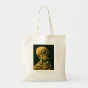 Vintage Skull Smoking – Unique Van Gogh Inspired  Tote Bag