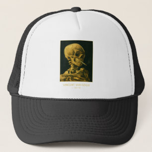 Vintage Skull Smoking – Unique Van Gogh Inspired Trucker Hat