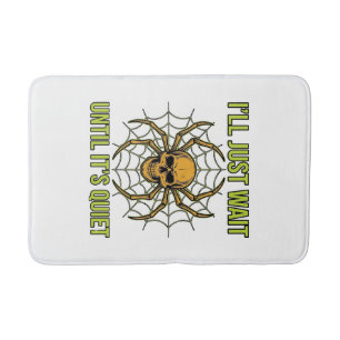 Vintage Skull Spider Funny Halloween T-Shirt Desig Bath Mat