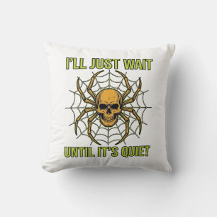 Vintage Skull Spider Funny Halloween T-Shirt Desig Cushion