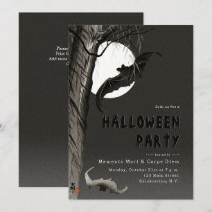 Vintage Skull Spooky Halloween Party Invitation