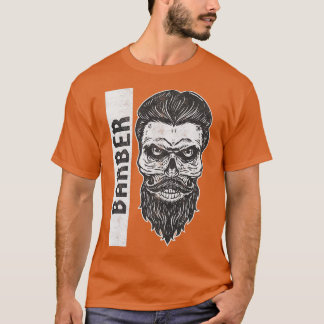 Vintage Skull with Beard Barber gift T-Shirt
