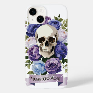 Vintage skull with purple roses - Mori cement Case-Mate iPhone 14 Case