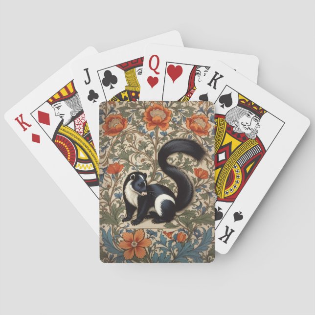 Vintage Skunk William Morris Inspired Playing Cards (Back)