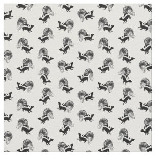 Vintage Skunks Antique Animal Art CUSTOM BG COLOR Fabric