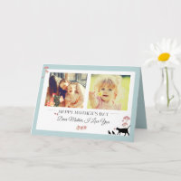 Vintage Sky Blue Mother's Day Folded Greeting Card