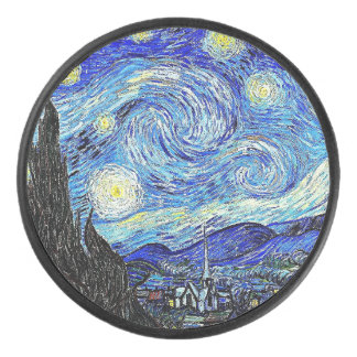 Vintage Sky Night Starry Night Hockey Puck