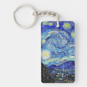 Vintage Sky Night Starry Night Key Ring