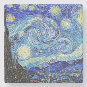 Vintage Sky Night Starry Night Stone Coaster