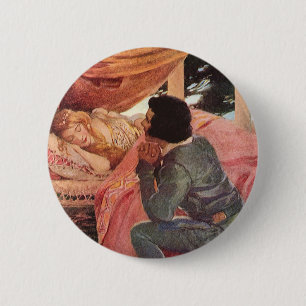 Vintage Sleeping Beauty by Jessie Willcox Smith 6 Cm Round Badge