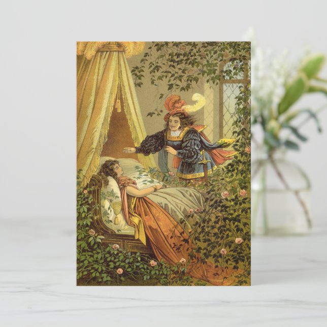 Vintage Sleeping Beauty, Victorian Fairy Tales Invitation (Standing Front)