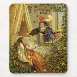 Vintage Sleeping Beauty, Victorian Fairy Tales Mouse Pad