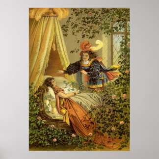 Vintage Sleeping Beauty, Victorian Fairy Tales Poster