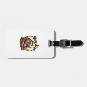 Vintage Sleepy Sloth Coffee Lover Cute Retro Shirt Luggage Tag