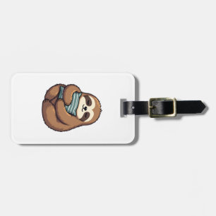 Vintage Sleepy Sloth Cosy Pillow Illustration 2 Luggage Tag